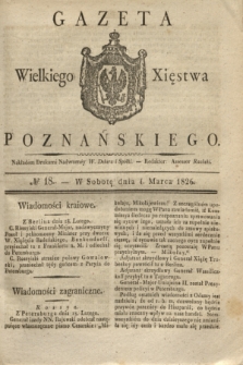Gazeta Wielkiego Xięstwa Poznańskiego. 1826, № 18 (4 marca) + dod.