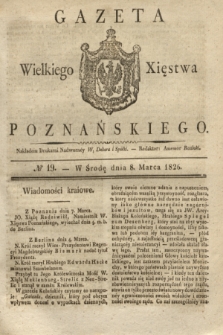 Gazeta Wielkiego Xięstwa Poznańskiego. 1826, № 19 (8 marca) + dod.
