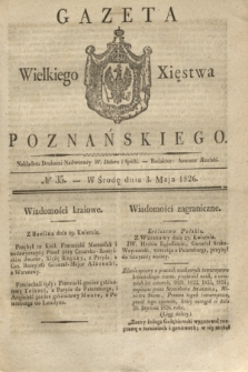 Gazeta Wielkiego Xięstwa Poznańskiego. 1826, № 35 (3 maja) + dod.