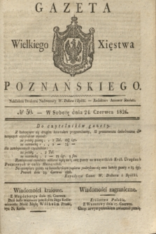 Gazeta Wielkiego Xięstwa Poznańskiego. 1826, № 50 (24 czerwca) + dod.