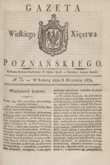 Gazeta Wielkiego Xięstwa Poznańskiego. 1826, № 72 (9 września) + dod.