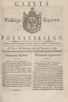 Gazeta Wielkiego Xięstwa Poznańskiego. 1826, № 76 (23 września) + dod.