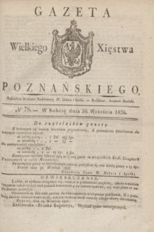 Gazeta Wielkiego Xięstwa Poznańskiego. 1826, № 78 (30 września) + dod.