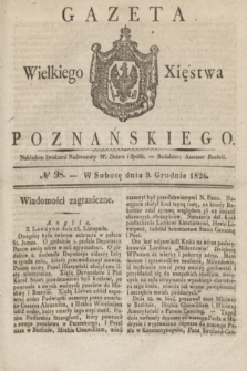 Gazeta Wielkiego Xięstwa Poznańskiego. 1826, № 98 (9 grudnia) + dod.