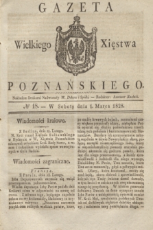 Gazeta Wielkiego Xięstwa Poznańskiego. 1828, № 18 (1 marca) + dod.