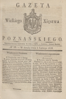 Gazeta Wielkiego Xięstwa Poznańskiego. 1830, № 10 (3 lutego) + dod.