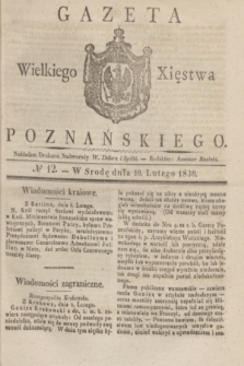 Gazeta Wielkiego Xięstwa Poznańskiego. 1830, № 12 (10 lutego) + dod.