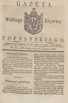 Gazeta Wielkiego Xięstwa Poznańskiego. 1830, № 14 (17 lutego) + dod.