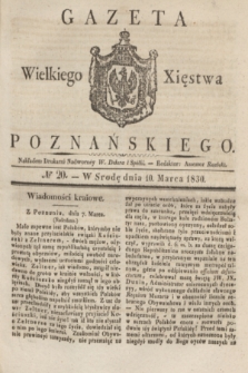 Gazeta Wielkiego Xięstwa Poznańskiego. 1830, № 20 (10 marca) + dod.