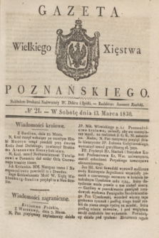 Gazeta Wielkiego Xięstwa Poznańskiego. 1830, № 21 (13 marca) + dod.