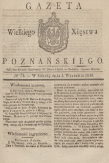 Gazeta Wielkiego Xięstwa Poznańskiego. 1830, № 71 (4 września) + dod.