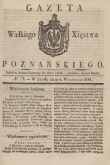 Gazeta Wielkiego Xięstwa Poznańskiego. 1830, № 72 (8 września) + dod.