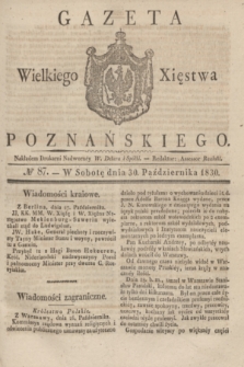 Gazeta Wielkiego Xięstwa Poznańskiego. 1830, № 87 (30 października) + dod.