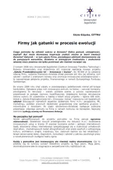 Firmy jak gatunki w procesie ewolucji