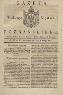 Gazeta Wielkiego Xięstwa Poznańskiego. 1832, № 40 (16 lutego)