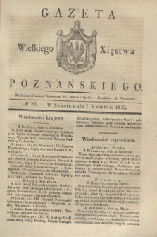 Gazeta Wielkiego Xięstwa Poznańskiego. 1832, № 84 (7 kwietnia)