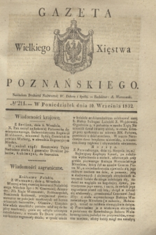 Gazeta Wielkiego Xięstwa Poznańskiego. 1832, № 211 (10 września)
