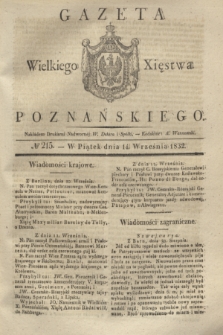 Gazeta Wielkiego Xięstwa Poznańskiego. 1832, № 215 (14 września)