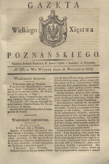 Gazeta Wielkiego Xięstwa Poznańskiego. 1832, № 218 (18 września)