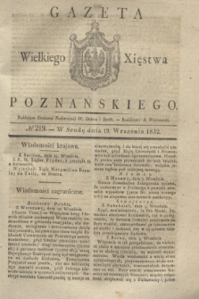 Gazeta Wielkiego Xięstwa Poznańskiego. 1832, № 219 (19 września)