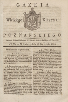 Gazeta Wielkiego Xięstwa Poznańskiego. 1833, № 86 (13 kwietnia)