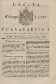 Gazeta Wielkiego Xięstwa Poznańskiego. 1833, № 115 (20 maja)