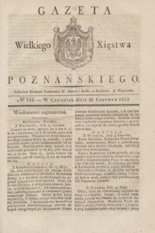 Gazeta Wielkiego Xięstwa Poznańskiego. 1833, № 141 (20 czerwca)