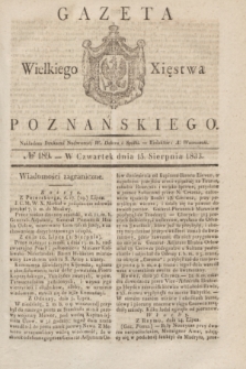 Gazeta Wielkiego Xięstwa Poznańskiego. 1833, № 189 (15 sierpnia)