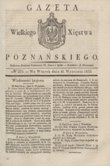 Gazeta Wielkiego Xięstwa Poznańskiego. 1833, № 211 (10 września)