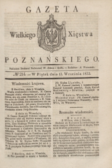 Gazeta Wielkiego Xięstwa Poznańskiego. 1833, № 214 (13 września)