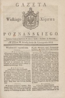 Gazeta Wielkiego Xięstwa Poznańskiego. 1833, № 272 (20 listopada)