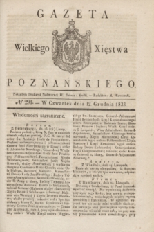Gazeta Wielkiego Xięstwa Poznańskiego. 1833, № 291 (12 grudnia)