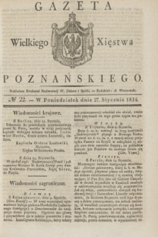 Gazeta Wielkiego Xięstwa Poznańskiego. 1834, № 22 (27 stycznia)