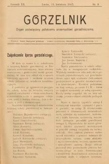 Gorzelnik : organ poświęcony polskiemu przemysłowi gorzelniczemu. R. 20, 1907, nr 8