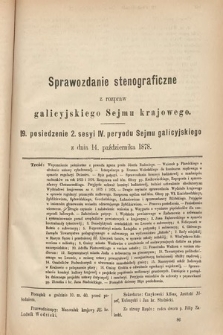 [Kadencja IV, sesja II, pos. 19] Sprawozdanie Stenograficzne z Rozpraw Galicyjskiego Sejmu Krajowego. 19. Posiedzenie 2. Sesyi IV. Peryodu Sejmu Galicyjskiego