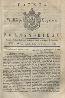 Gazeta Wielkiego Xięstwa Poznańskiego. 1836, № 87 (14 kwietnia)