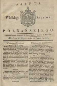 Gazeta Wielkiego Xięstwa Poznańskiego. 1836, № 145 (24 czerwca)