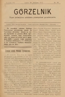 Gorzelnik : organ poświęcony polskiemu przemysłowi gorzelniczemu. R. 20, 1907, nr 16
