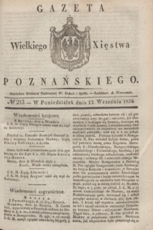 Gazeta Wielkiego Xięstwa Poznańskiego. 1836, № 213 (12 września)