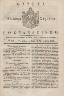 Gazeta Wielkiego Xięstwa Poznańskiego. 1836, № 214 (13 września)