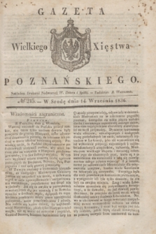 Gazeta Wielkiego Xięstwa Poznańskiego. 1836, № 215 (14 września)