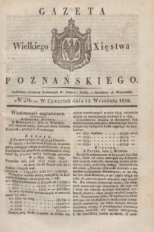 Gazeta Wielkiego Xięstwa Poznańskiego. 1836, № 216 (15 września)