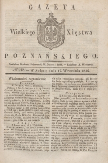 Gazeta Wielkiego Xięstwa Poznańskiego. 1836, № 218 (17 września)
