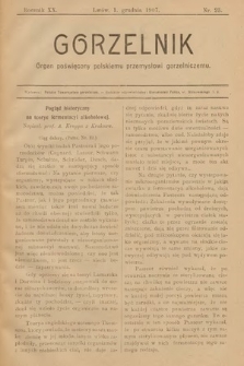 Gorzelnik : organ poświęcony polskiemu przemysłowi gorzelniczemu. R. 20, 1907, nr 23