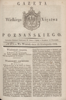 Gazeta Wielkiego Xięstwa Poznańskiego. 1836, № 274 (22 listopada)