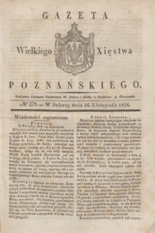 Gazeta Wielkiego Xięstwa Poznańskiego. 1836, № 278 (26 listopada)