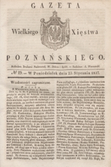 Gazeta Wielkiego Xięstwa Poznańskiego. 1837, № 19 (23 stycznia)