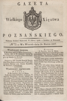 Gazeta Wielkiego Xięstwa Poznańskiego. 1837, № 72 (28 marca)