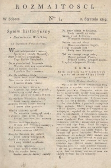 Rozmaitości : oddział literacki Gazety Lwowskiej. 1819, nr 1