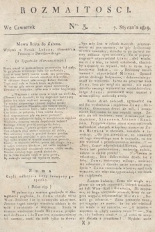 Rozmaitości : oddział literacki Gazety Lwowskiej. 1819, nr 3